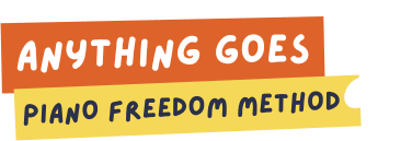 anything goes logo white